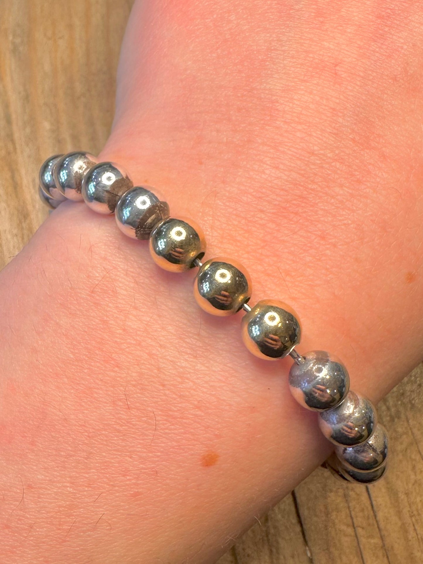 Vintage Kugelkette 9 Karat Vergoldet und 925 Sterling Silber 19 cm Armband