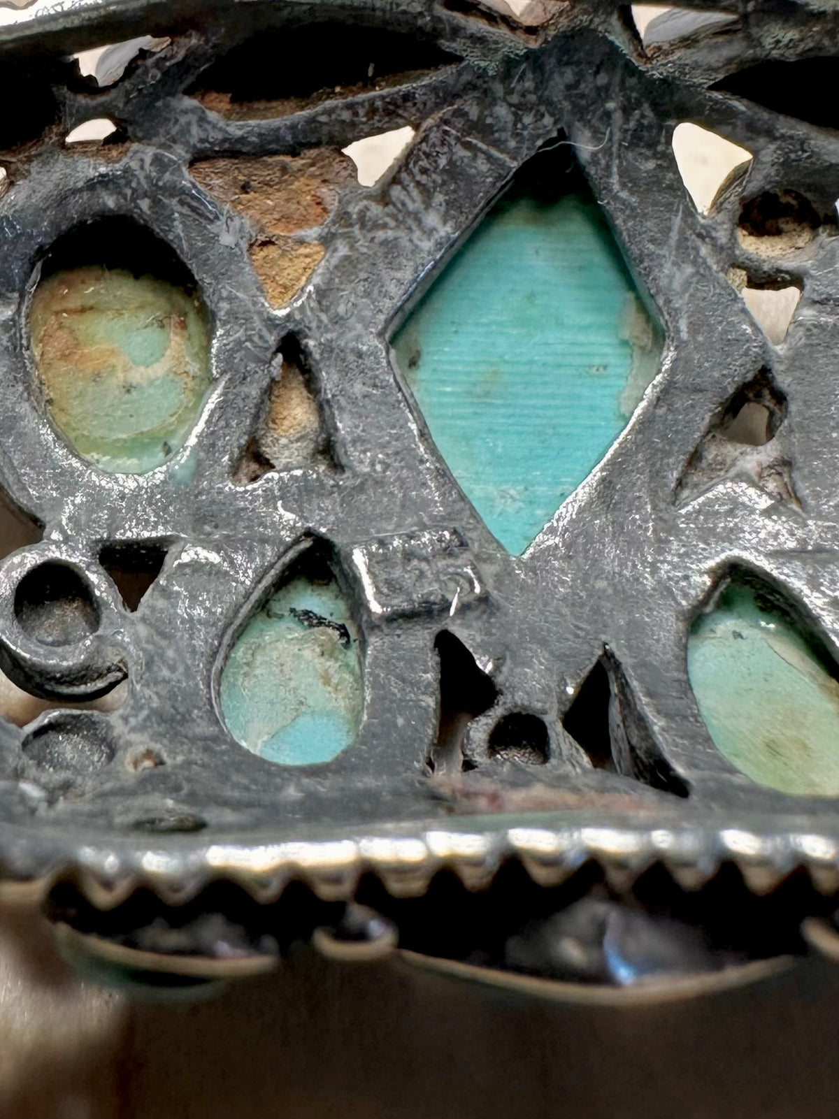 Turquoise Bali Filigree Slide 925 Sterling Silver Pendant