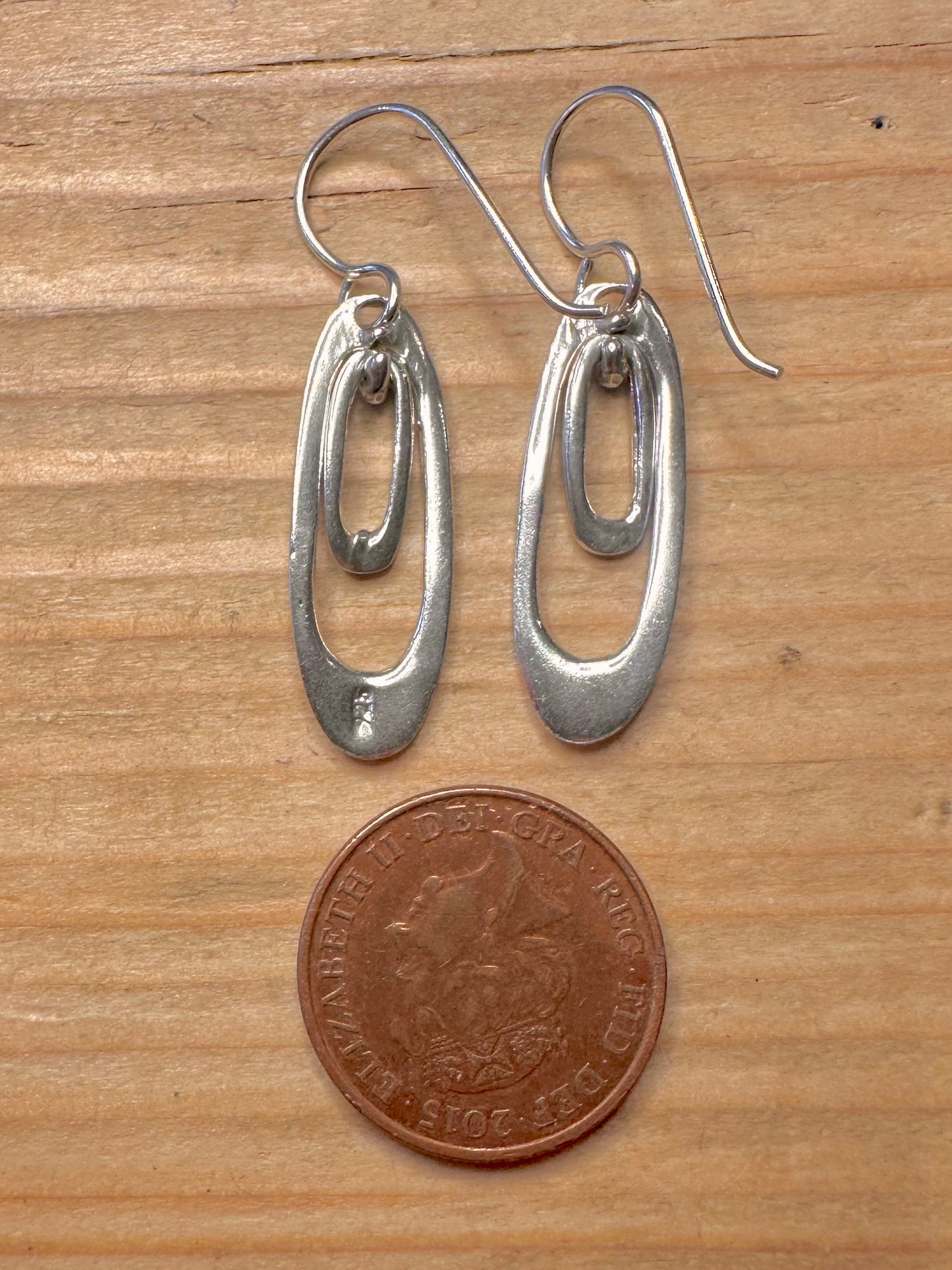 Ohrringe Modernist Double Oval aus 925er Sterlingsilber