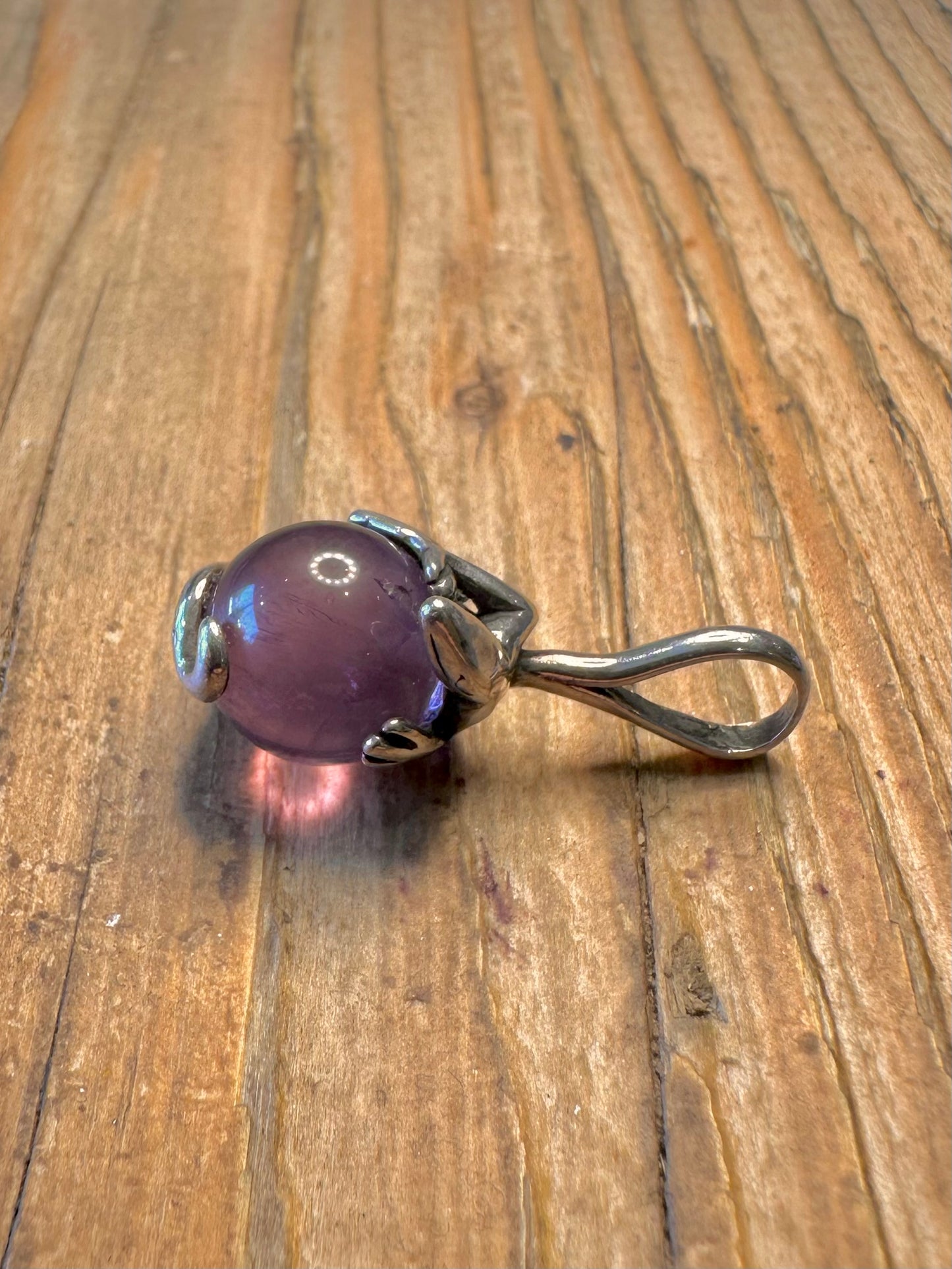 Purple Orb Salamander 925 Sterling Silver Pendant