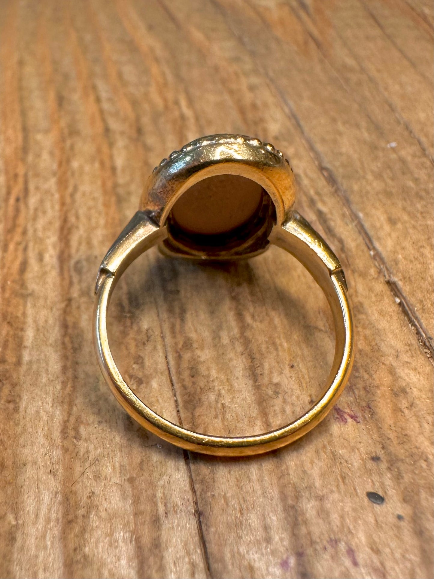 Vintage 1984 Pink Cameo Wedgwood Gold on 925 Sterling Silver Hallmarked Size O Ring