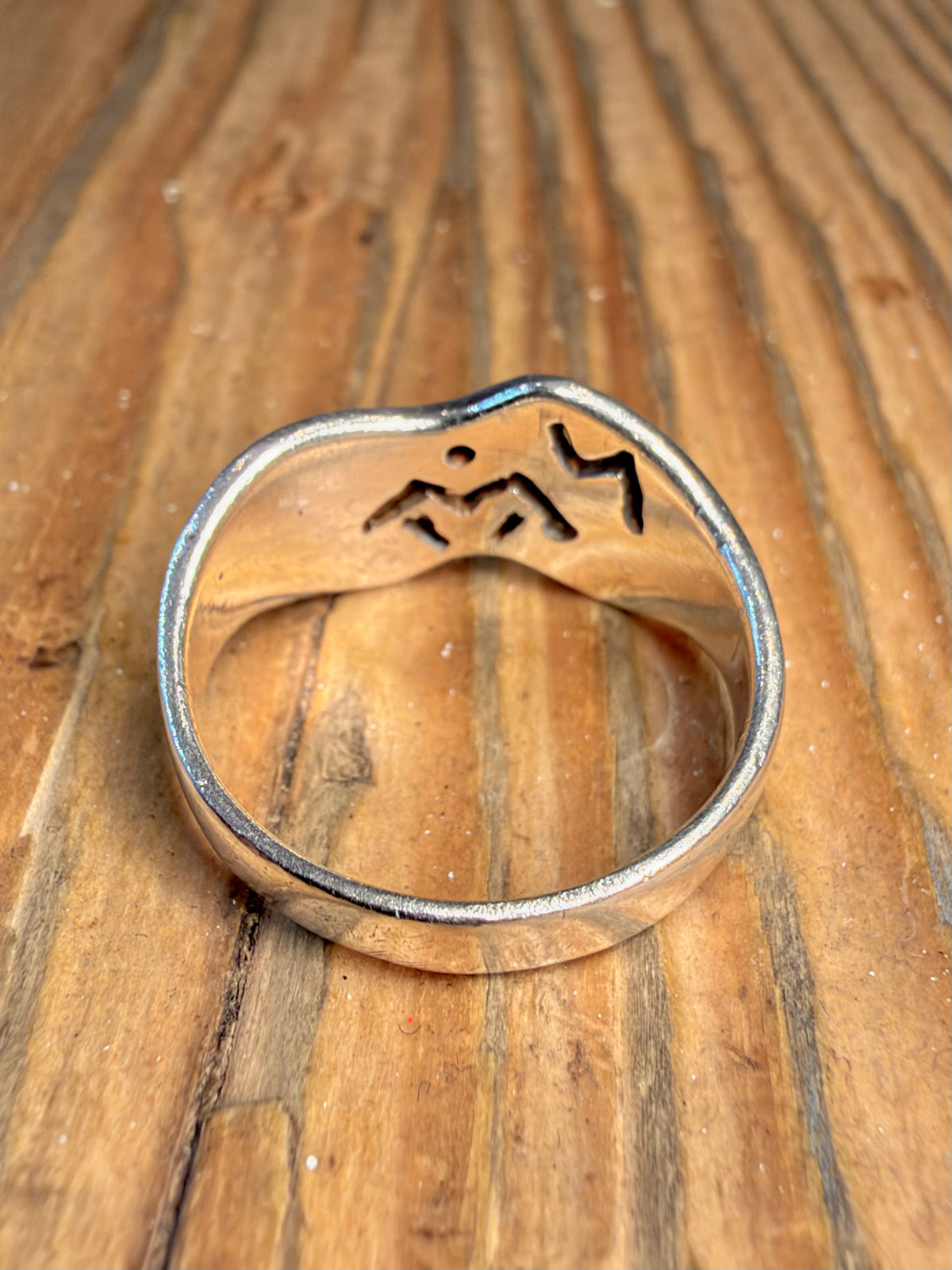 Wavy Cut Out Symbols 925 Sterling Silver Size N Ring