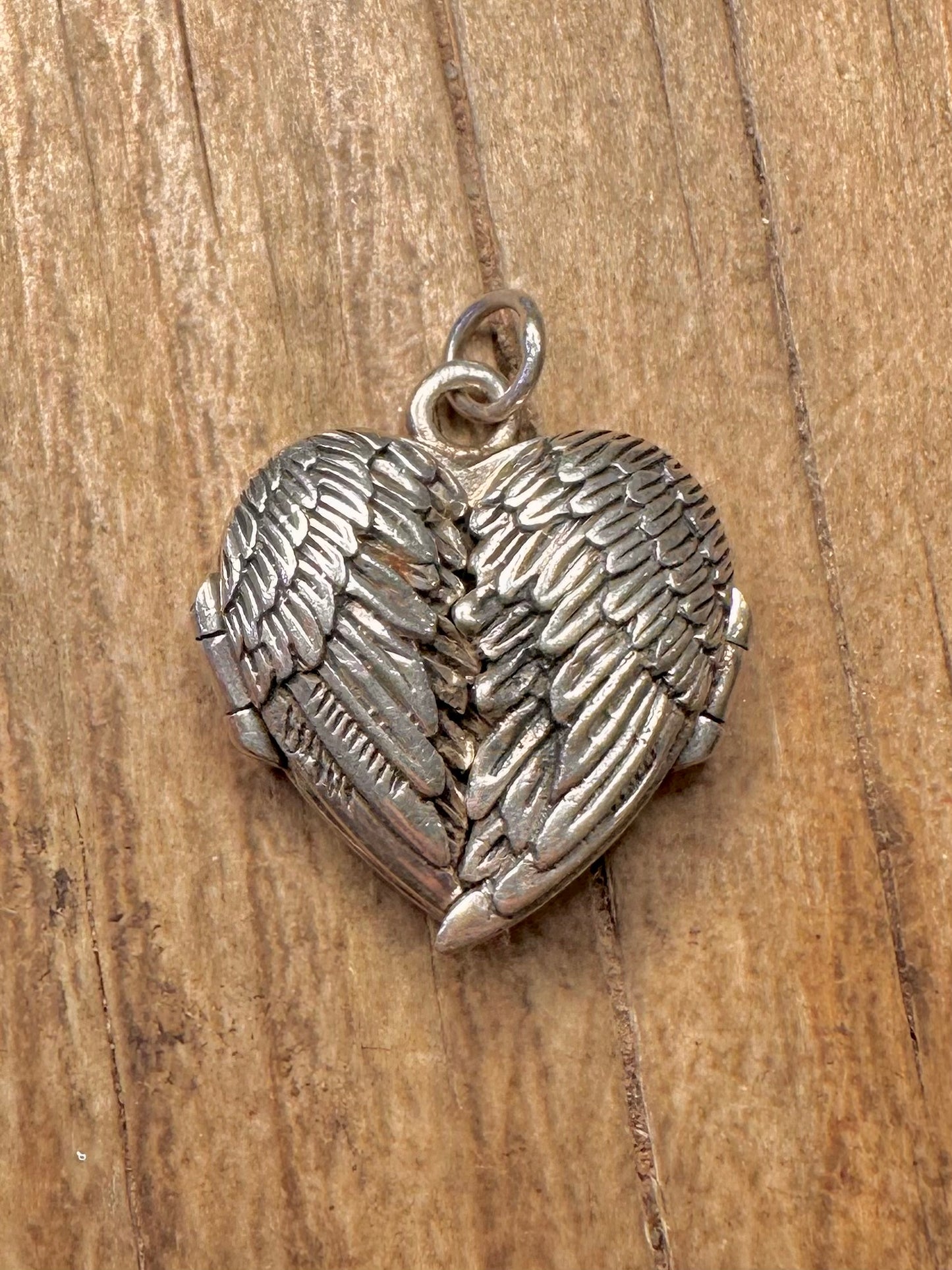 Vintage Feather Wing Double Sided 925 Sterling Silver Locket Pendant