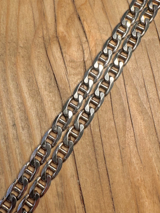 Vintage Mariner Link Italy 925 Sterling Silver 24 inch Necklace
