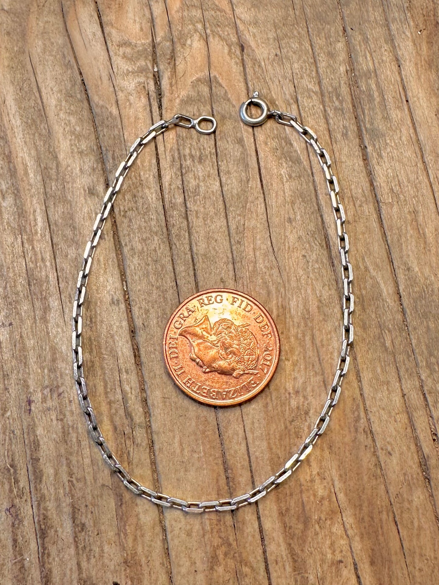 Kabelkette Armband 925 Sterling Silber 18,3 cm