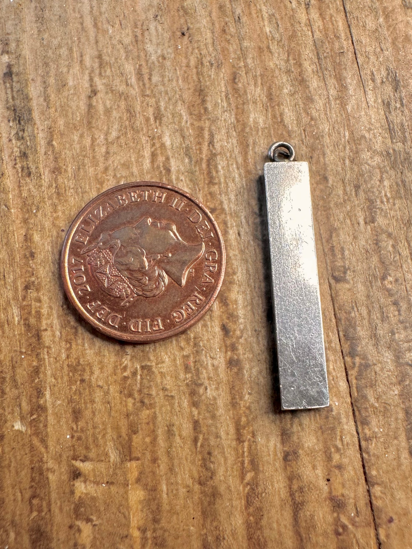 Ingot 1978 Textured 925 Sterling Silver Pendant