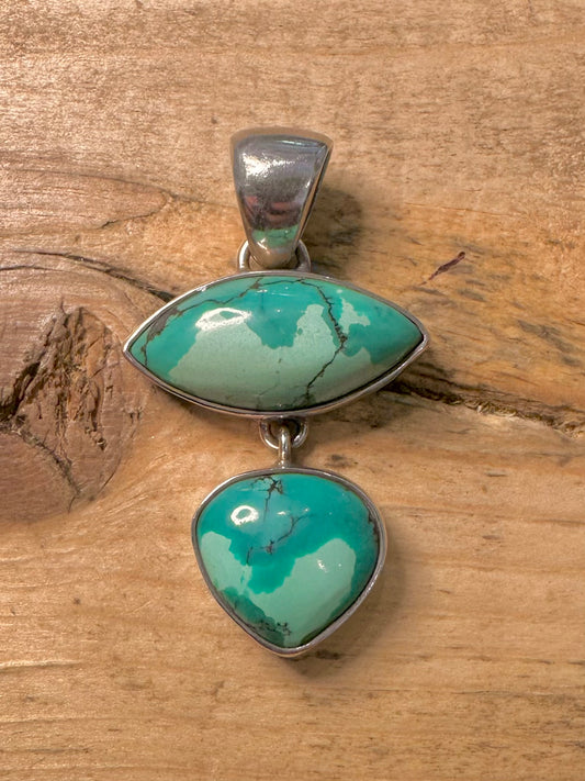 Vintage Turquoise 925 Silver Pendant