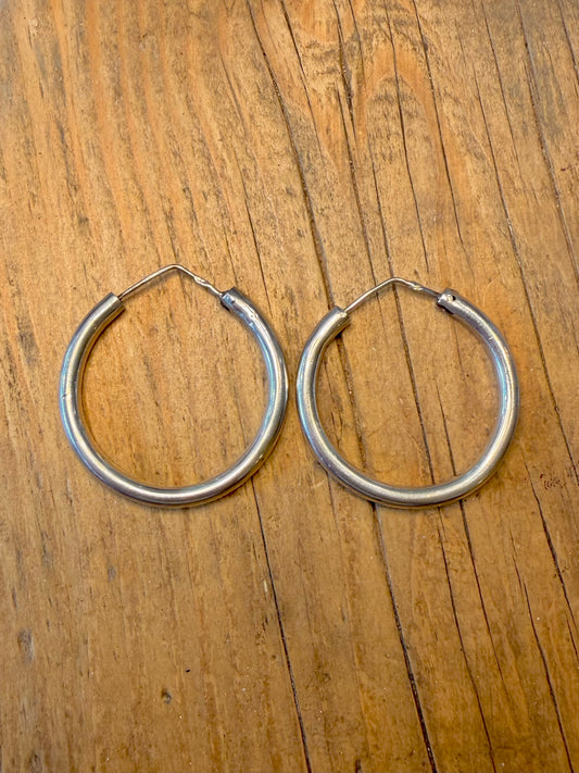 Chunky Rounded Hoops 925 Sterling Silver Earringa