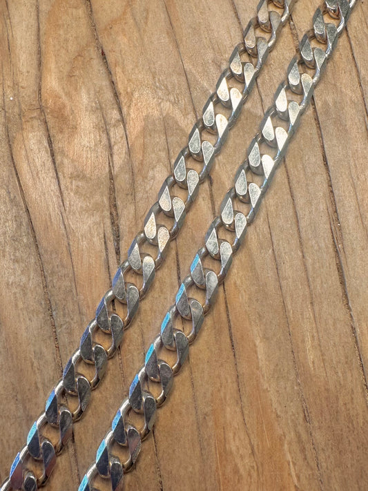 Vintage Curb Chain Italy 925 Sterling Silver 20 inch Necklace