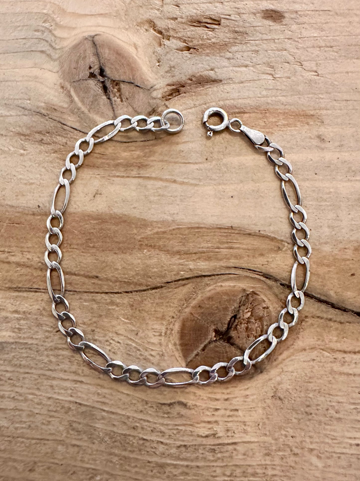 Vintage Figaro Chain 925 Silver 6.8 inch Bracelet