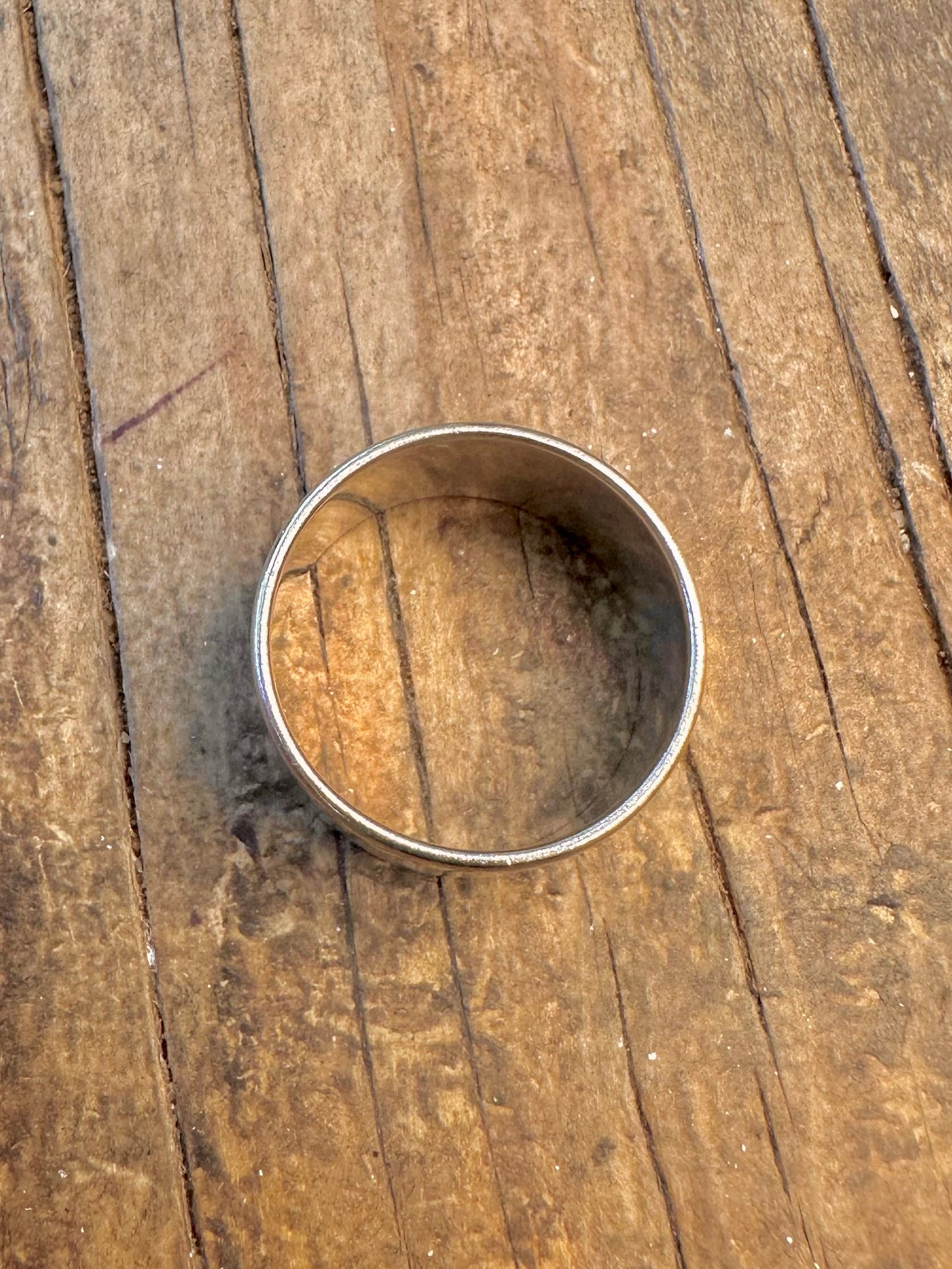 Wide Band Hallmarked 925 Sterling Silver Size S1/2 Ring