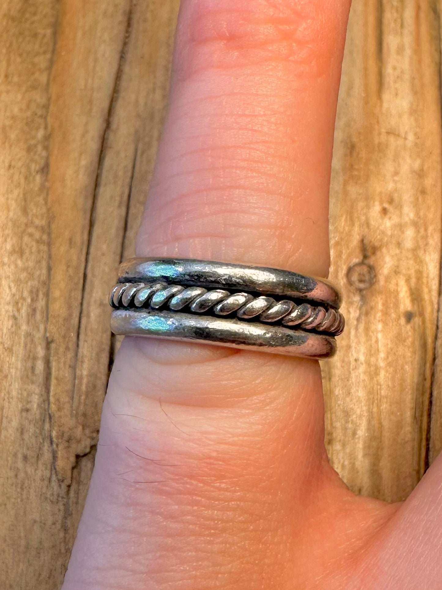 Twisted Centre Band 875 Silver Size J Ring