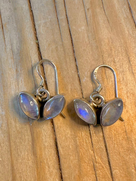 Vintage Moonstone 925 Silver Earrings