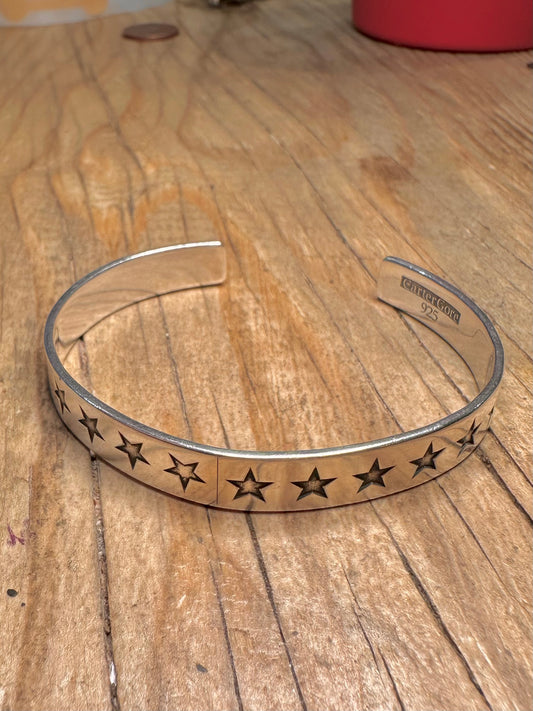 Carter Gore Star Engraved Cuff 925 Sterling Silver Bangle