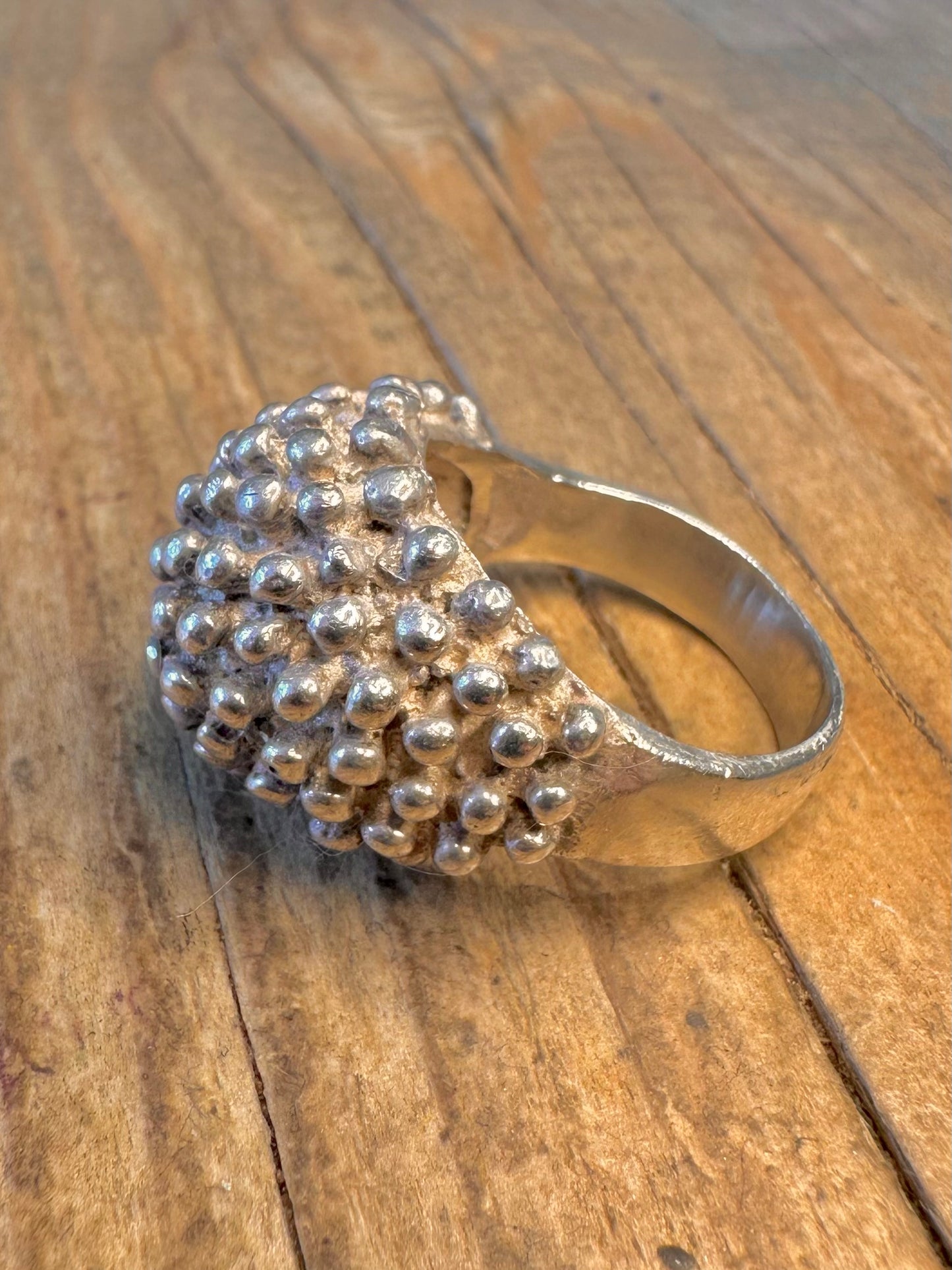 Abstract Bubble Dome 925 Sterling Silver Size O1/2 Ring