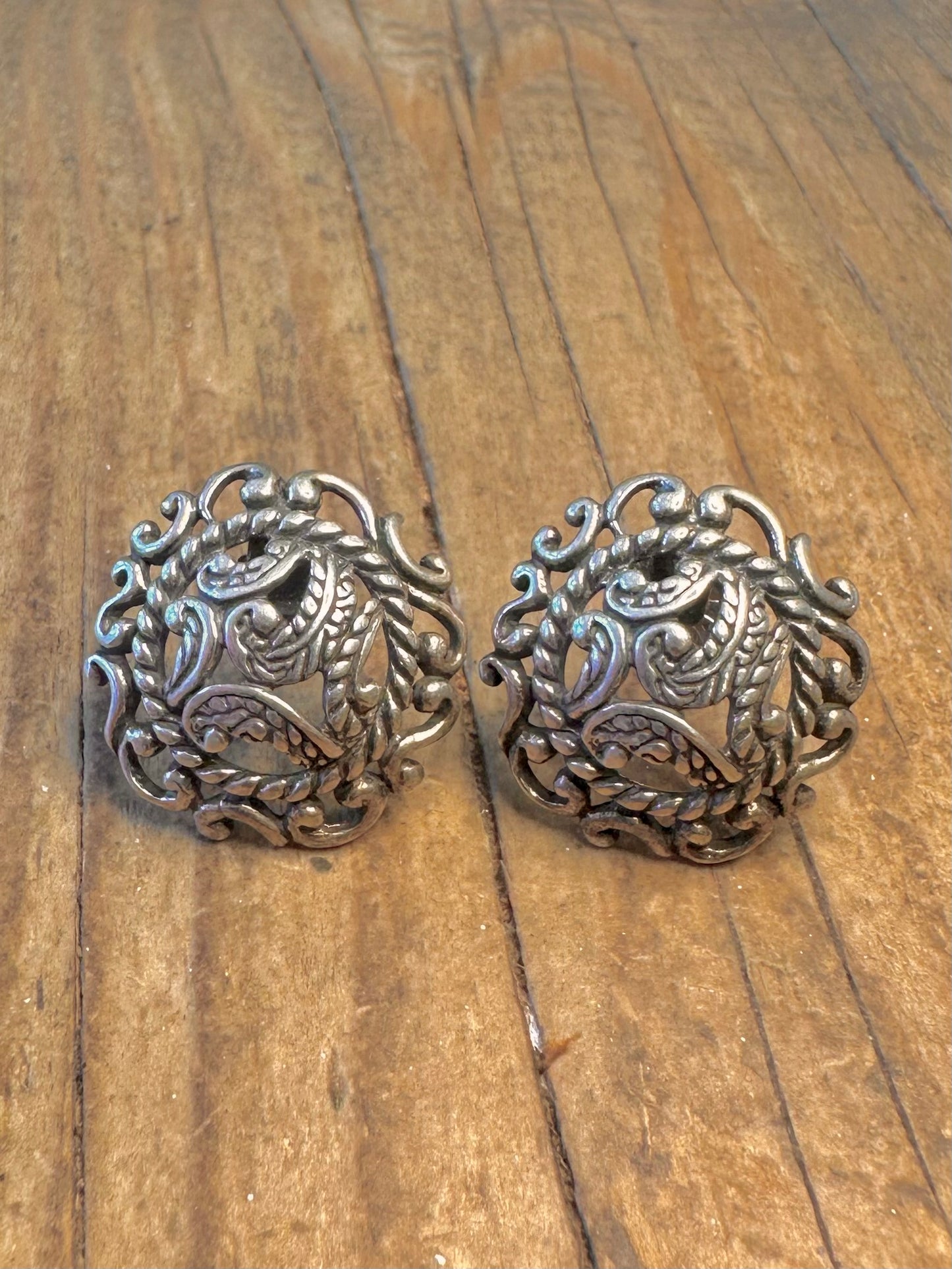 Filigraner Kreis 925 Sterling Silber Ohrstecker