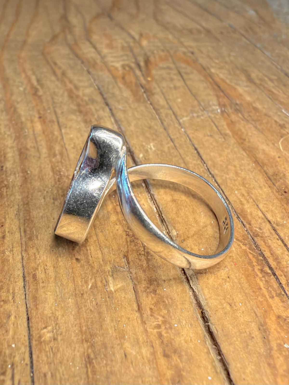 Ammonite Fossil 925 Sterling Silver Size R Ring