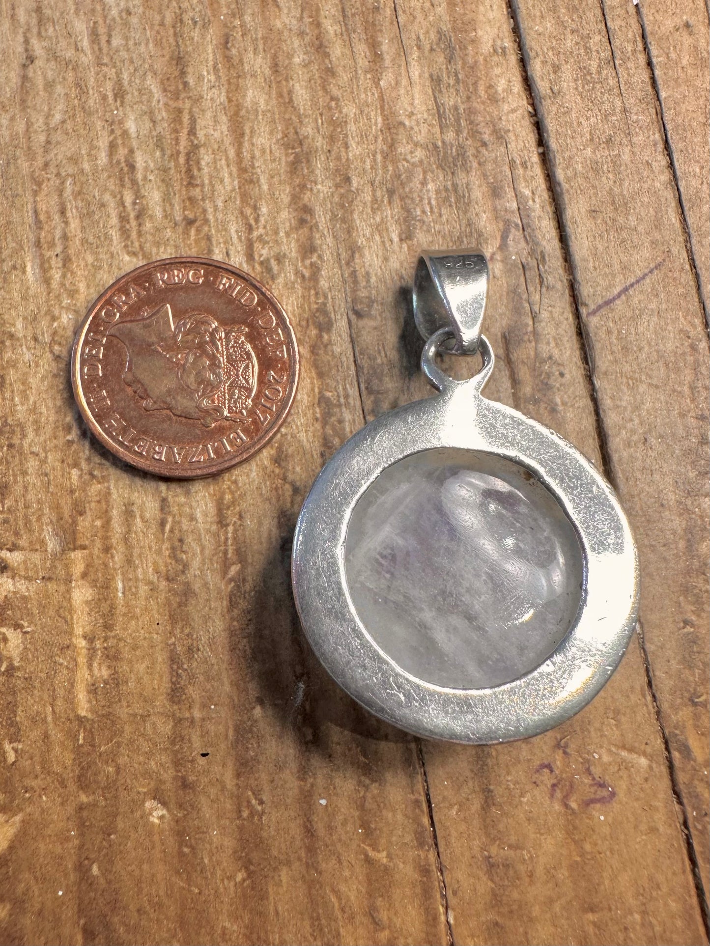 Moonstone Circle 925 Sterling Silver Pendant