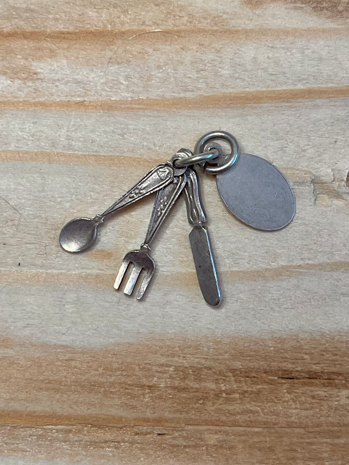 Small Cutlery Set Silverware 925 Sterling Silver Charm Pendant