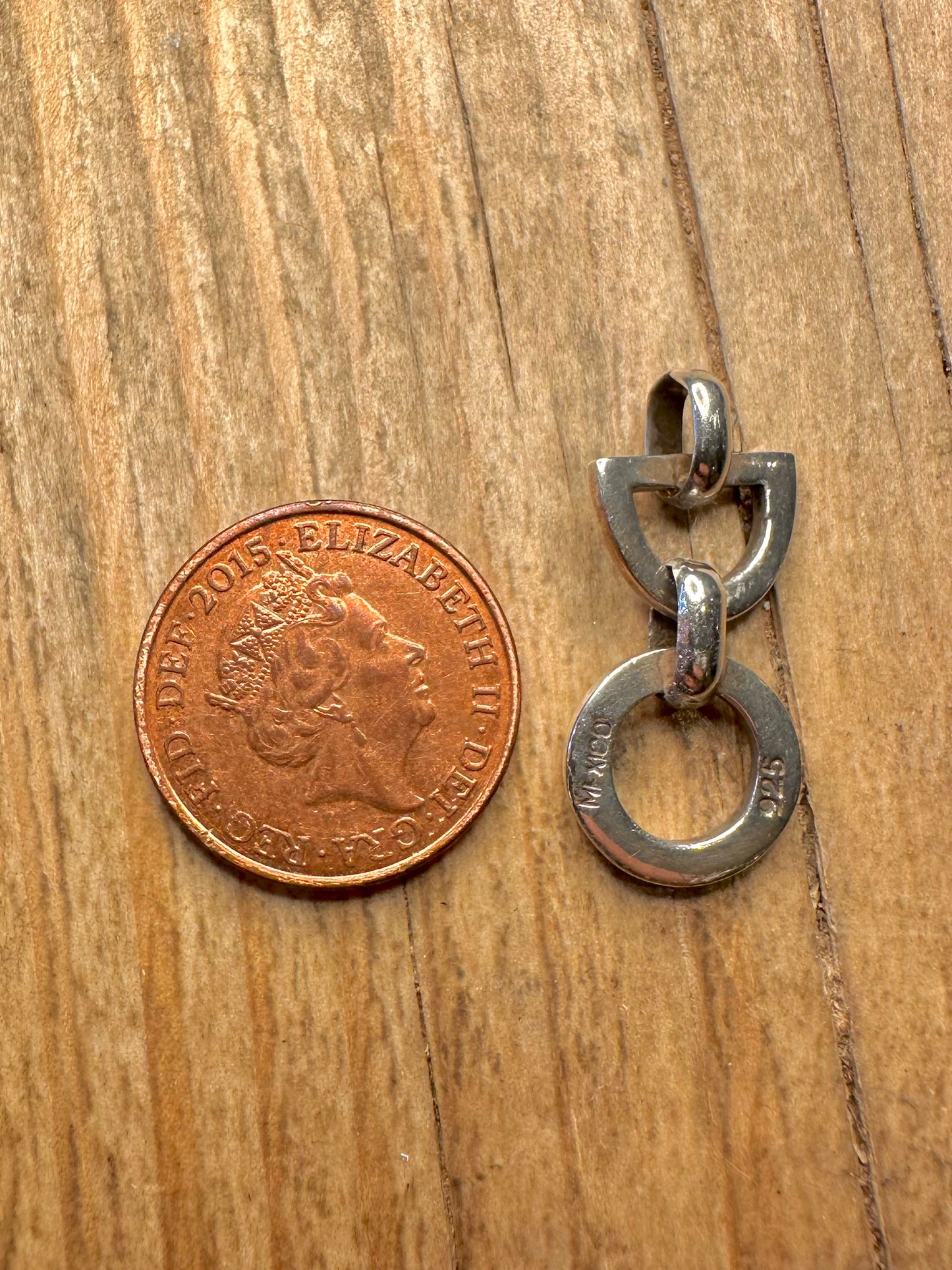 Abstract Semi Circle Circle 925 Sterling Silver Pendant