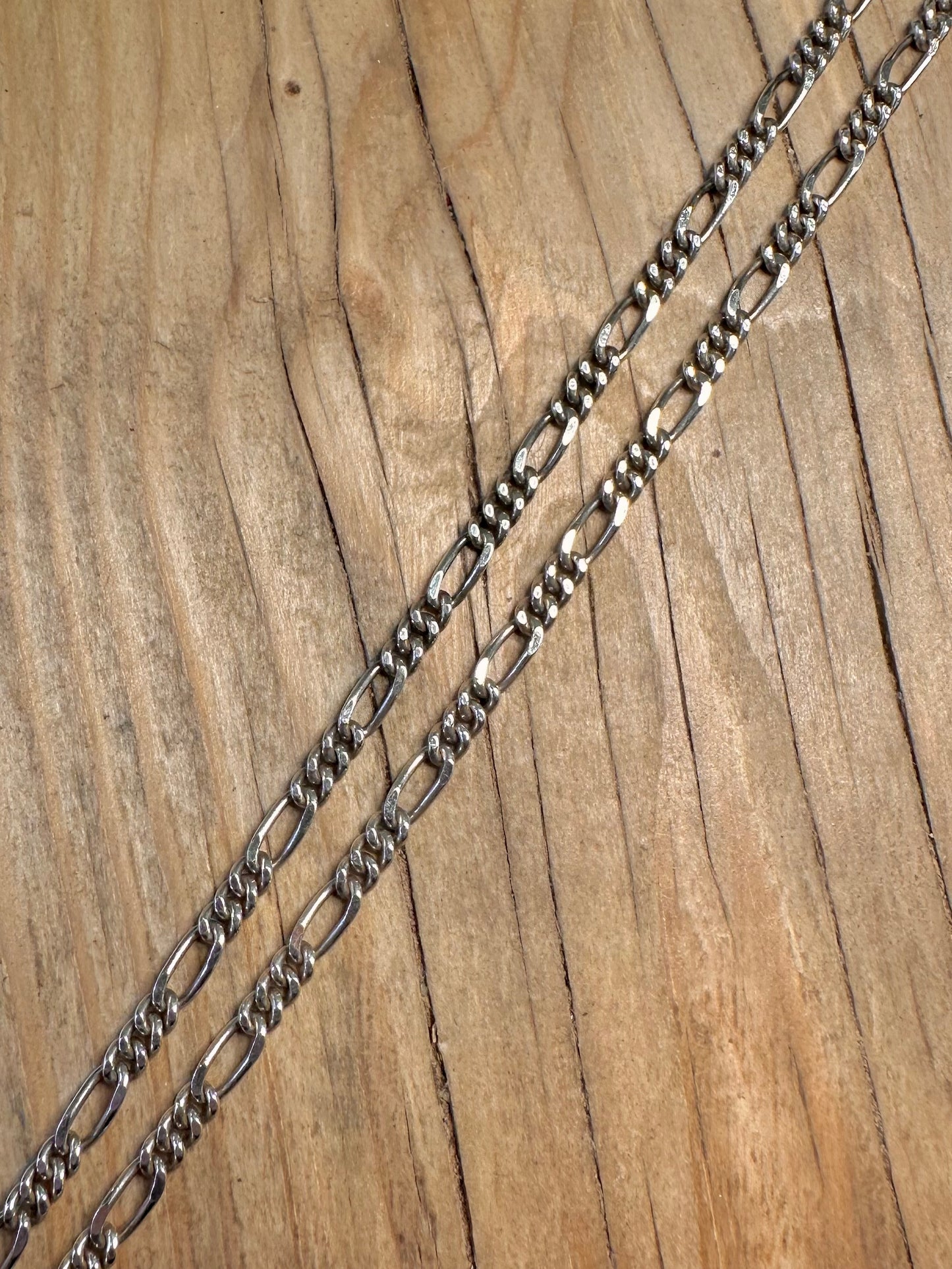 Vintage Figaro Chain 925 Sterling Silver 24.5 inch Necklace