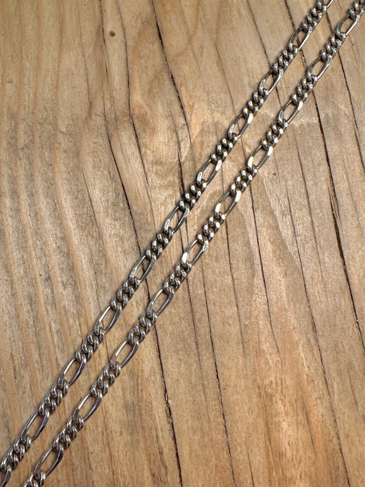 Vintage Figaro Chain 925 Sterling Silver 24.5 inch Necklace