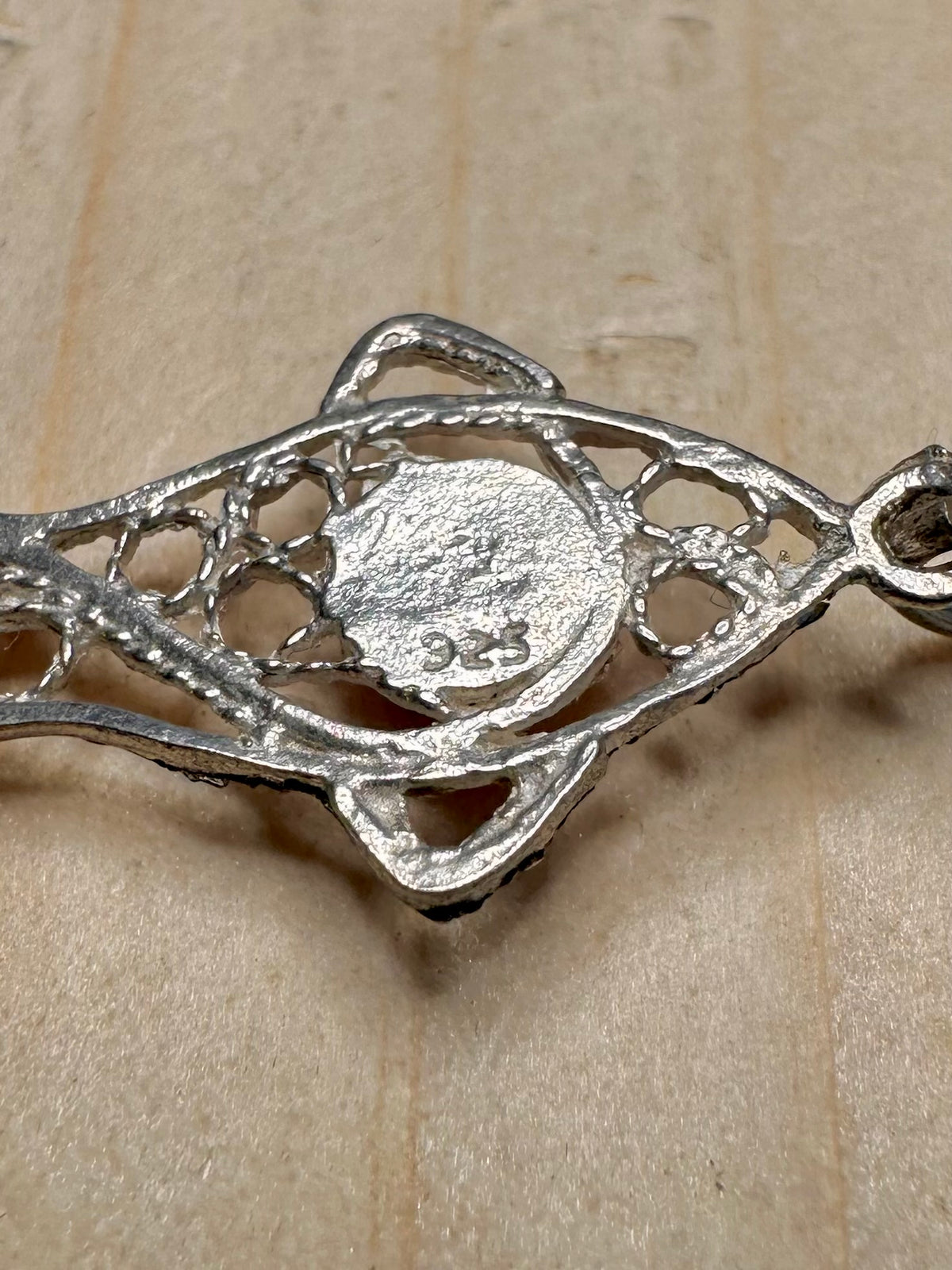 Coral Filigree Fish 925 Sterling Silver Pendant
