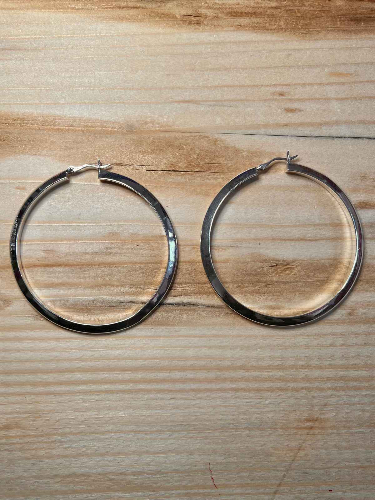 Large Chunky 925 Sterling Silver Hoop Earrings