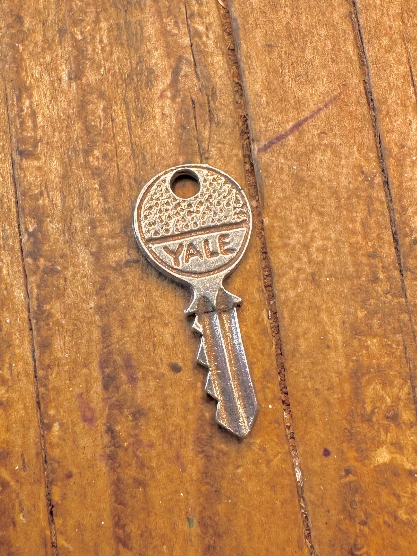 Yale Textured Key 925 Sterling Silver Charm Pendant
