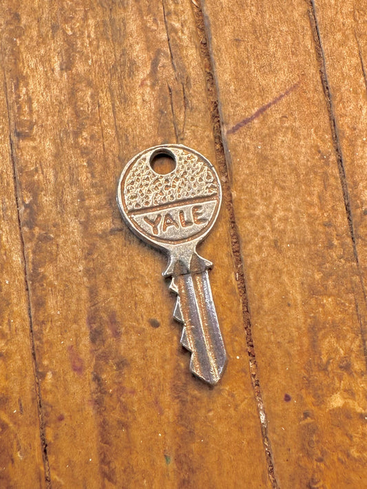 Yale Textured Key 925 Sterling Silver Charm Pendant