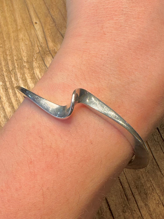 Twisted Heavy Cuff 925 Sterling Silver Bangle