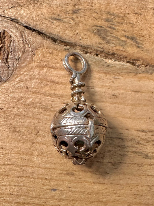 Vintage Baby Rattle 925 Silver Pendant