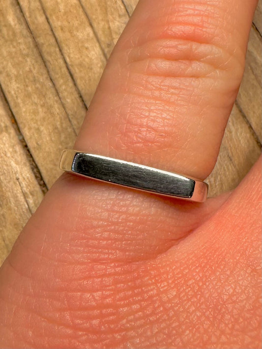 Modernist Bar 925 Sterling Silver Size N Ring