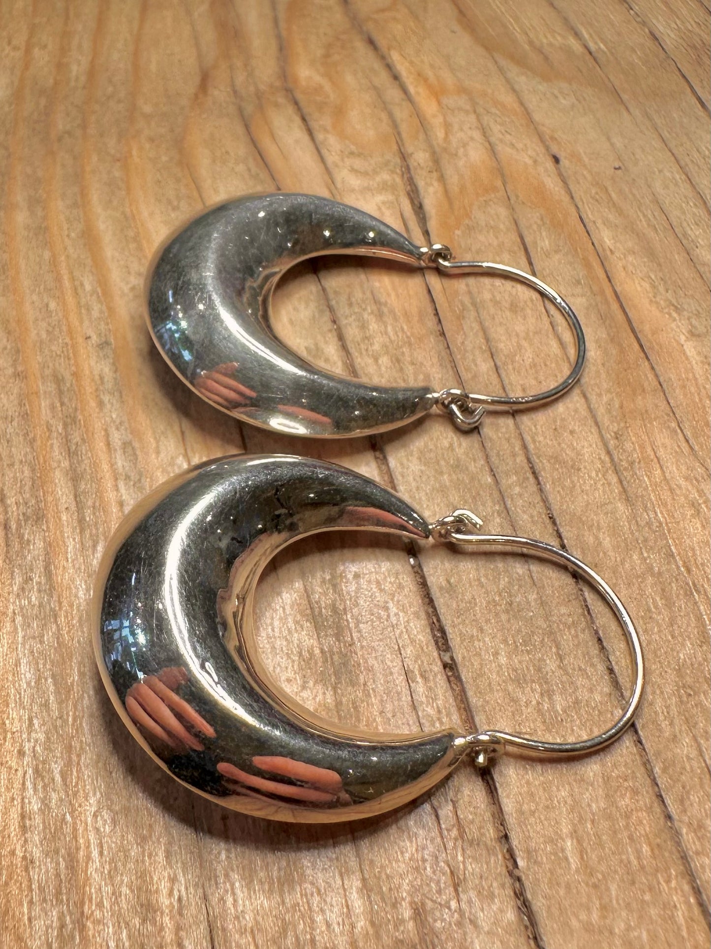 Abstract Chunky Hoops 925 Sterling Silver Earrings