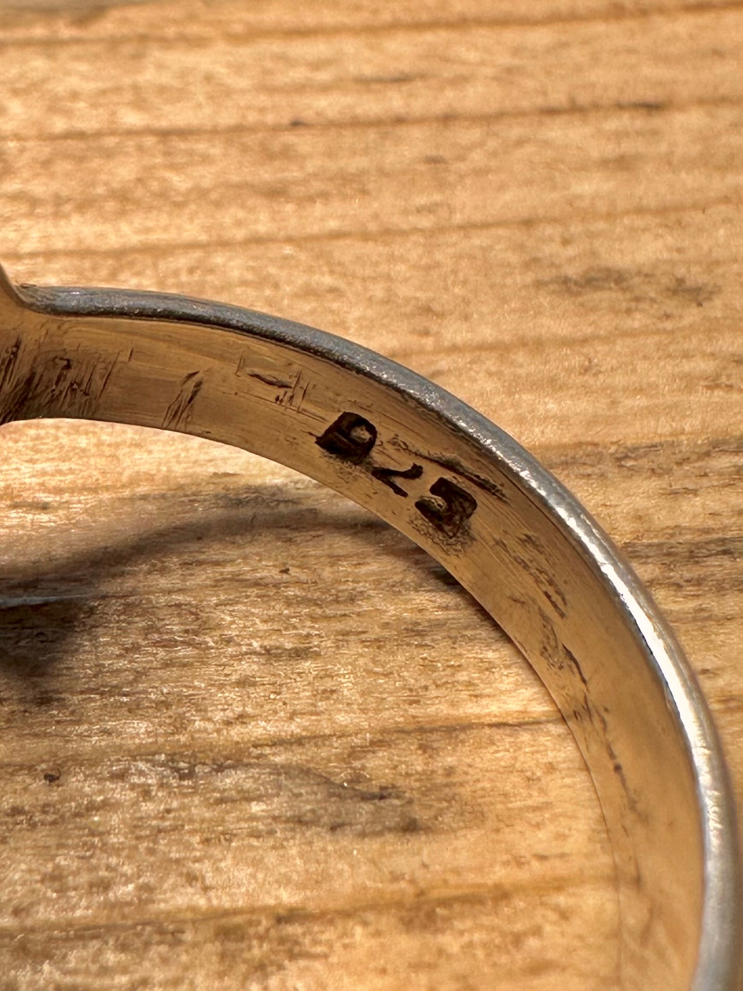 Modern Moonstone Tribal 925 Silver Size M Ring