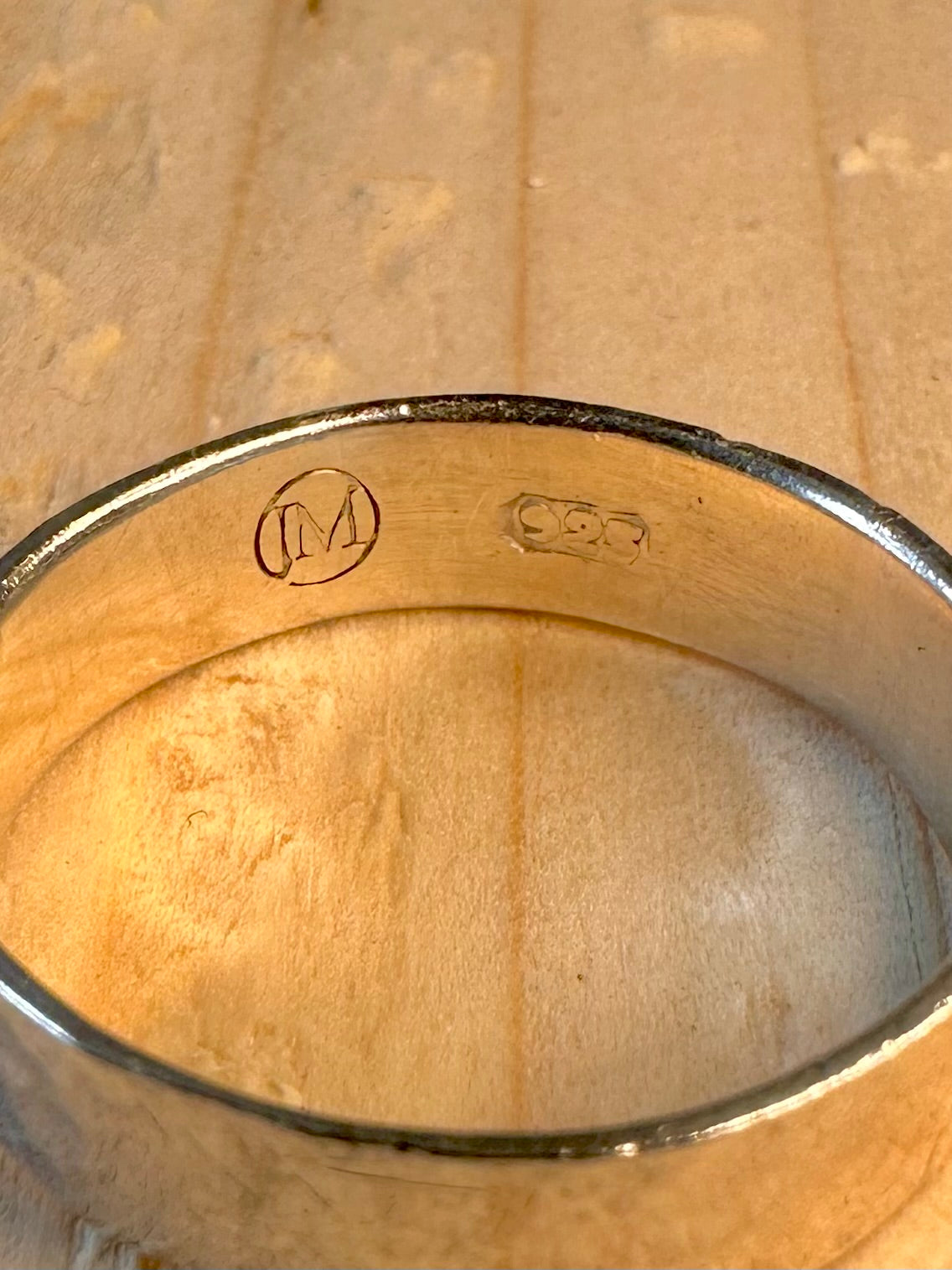 Hammered Band 925 Sterling Silver Size U Ring