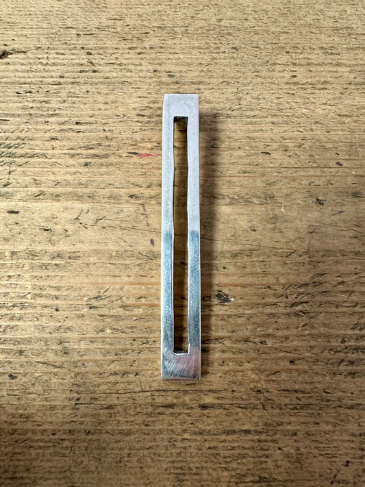 Modernist Rectangle Bar 925 Silver Pendant