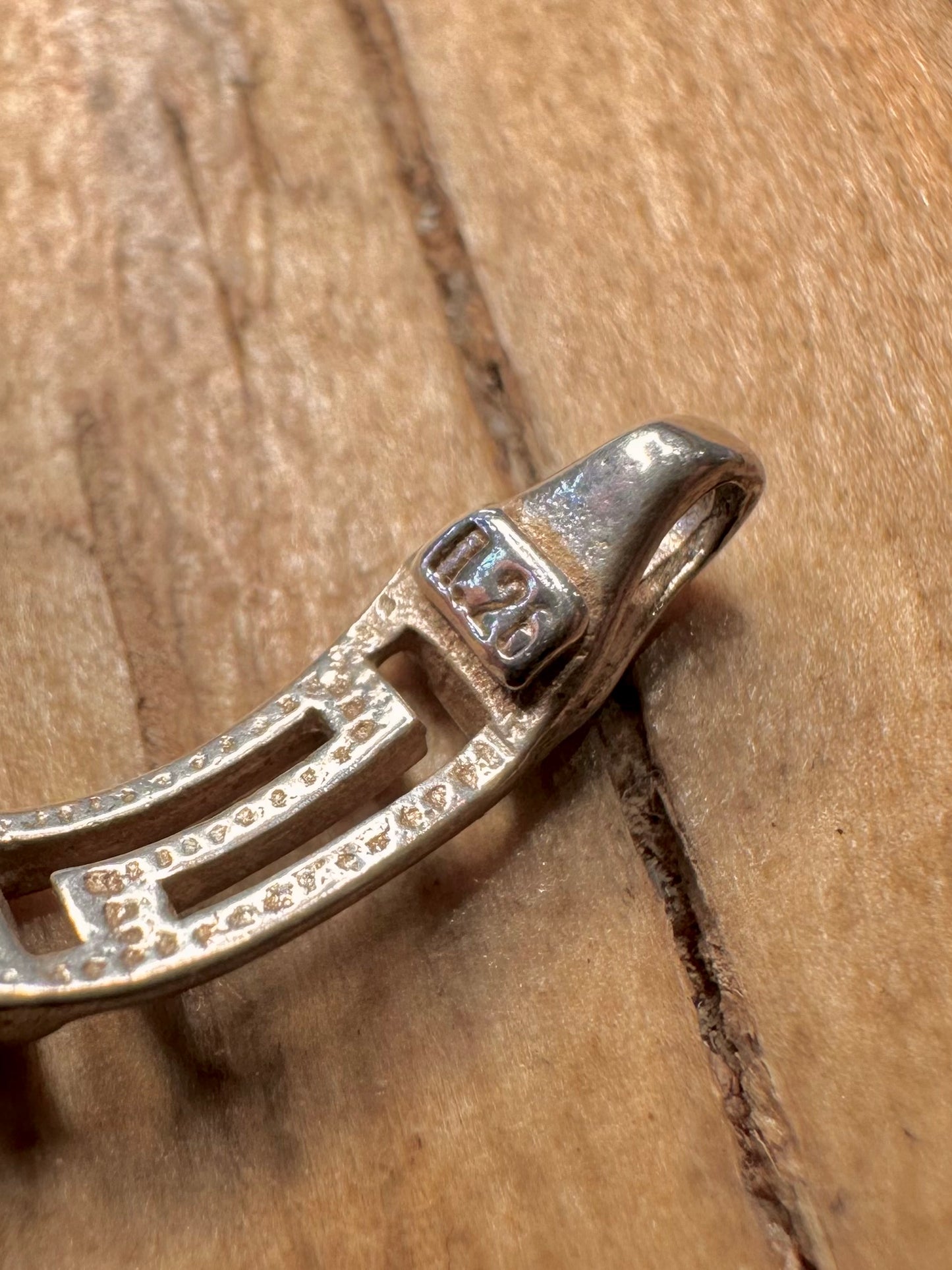 Vintage Wavy Greek Key 925 Sterling Silver 7.1 inch Bracelet