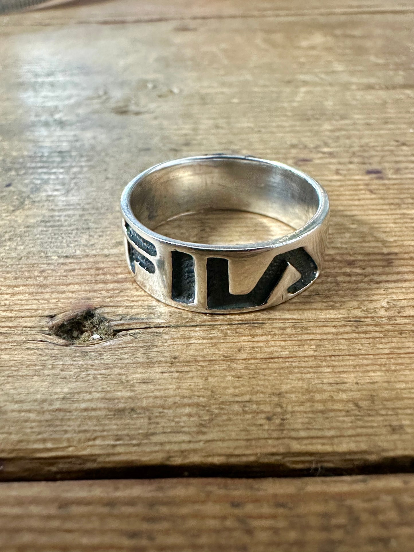 Vintage FILA Band 925 Silver Size T Ring