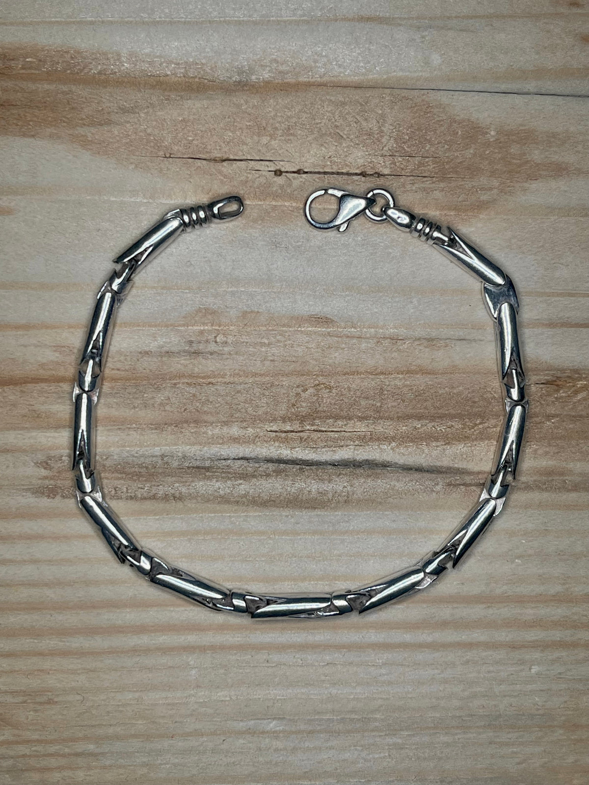 Unique Bar Link 925 Sterling Silver 8 Inch Bracelet