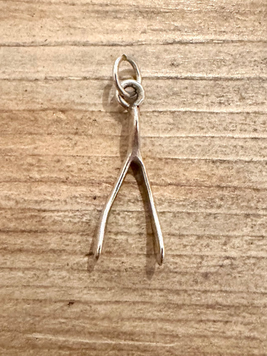 Vintage Wishbone 925 Silver Pendant