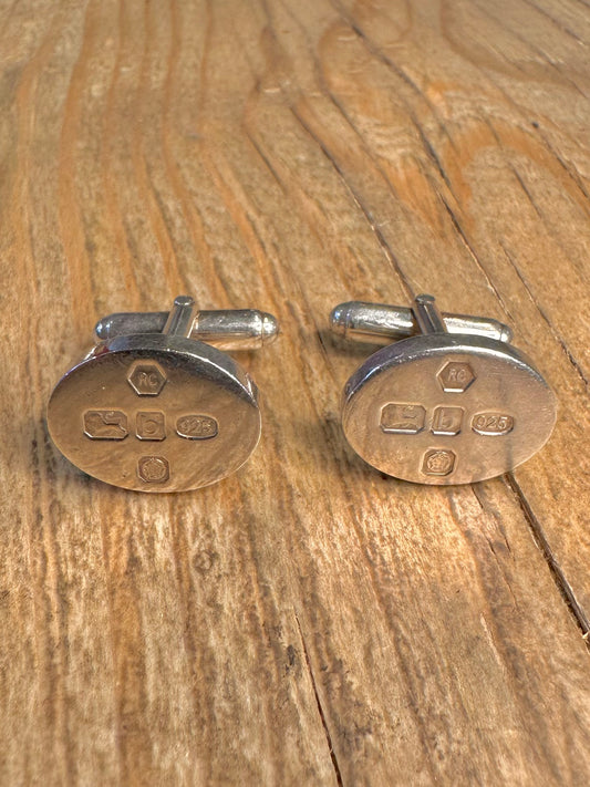 Modern 2001 Cuff Links Sheffield 925 Sterling Silver Collectables