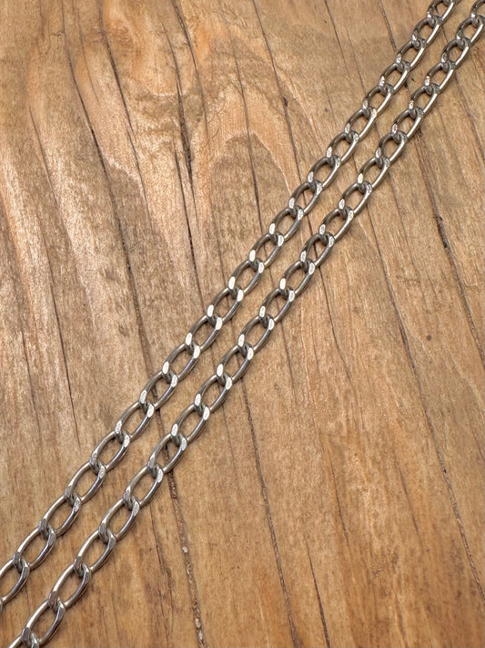 Vintage Long Link 925 Sterling Silver 18 inch Necklace