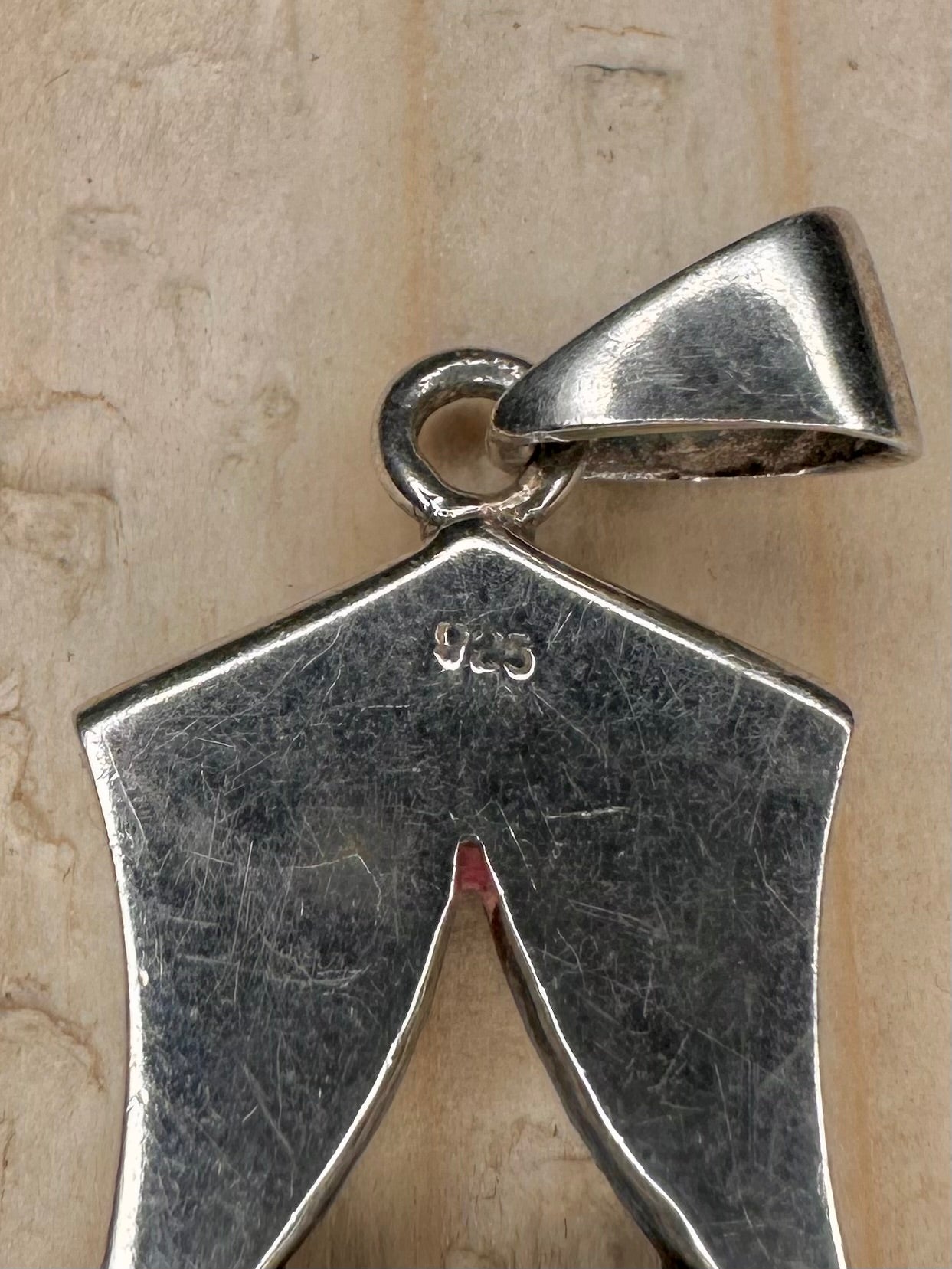 Abstract Pink Mother of Pearl 925 Sterling Silver Pendant
