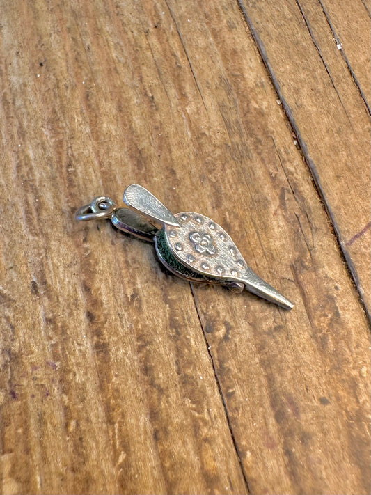 Fireside Bellows Moving with Sponge 925 Sterling Silver Charm Pendant