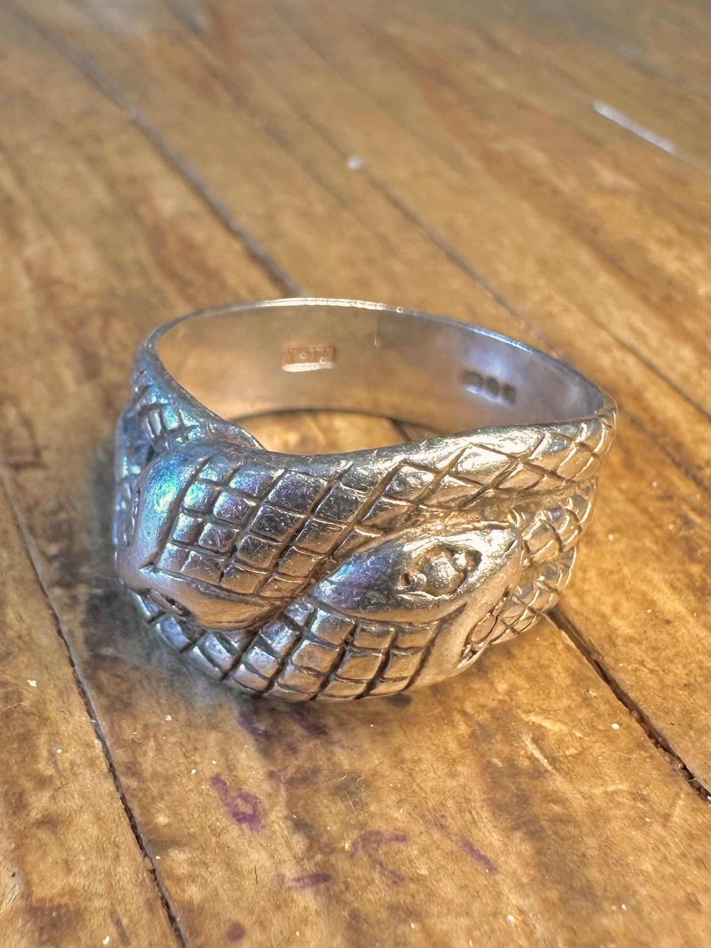 Interwoven 1975 Snakes 925 Sterling Silver Size T Ring