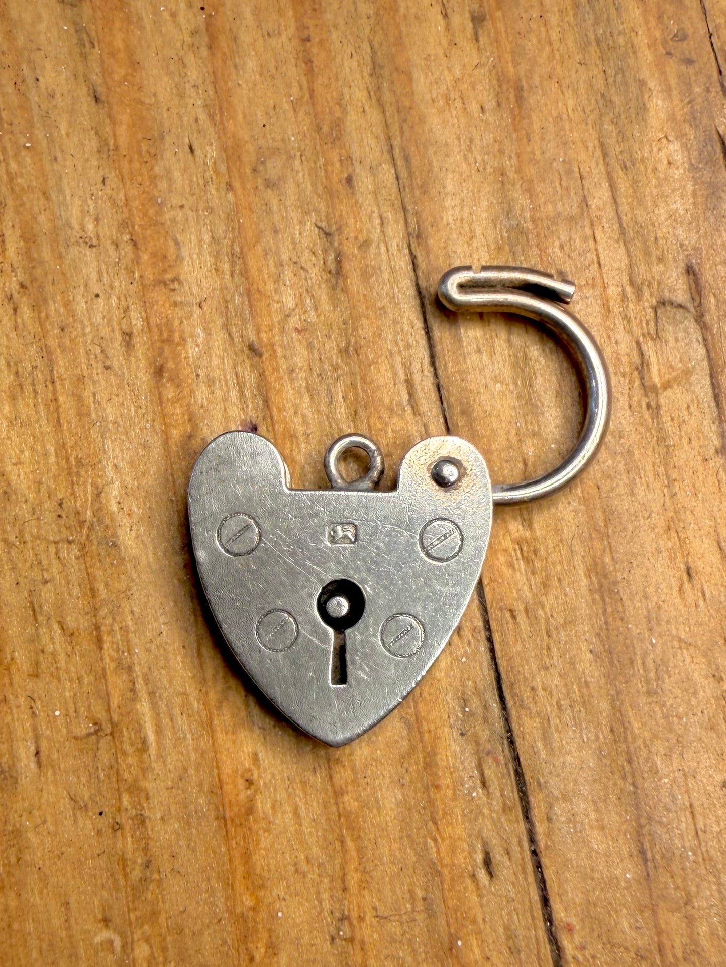 Heart Padlock 1966 London 925 Sterling Silver Pendant
