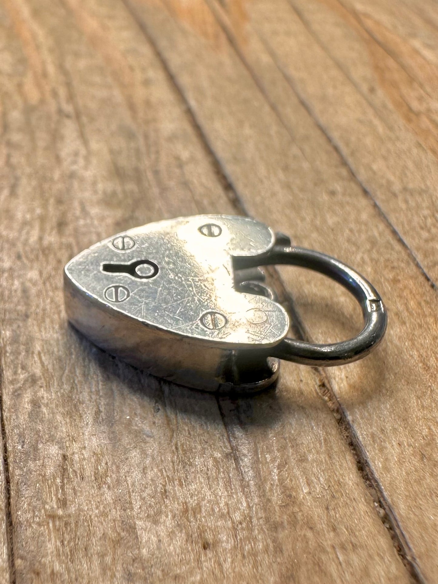 Vintage 1964 Chunky Heart Padlock 925 Sterling Silver Pendant