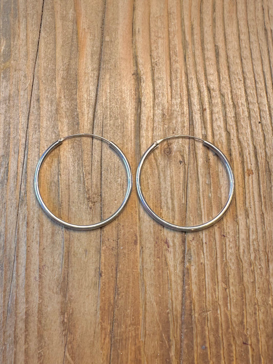 Large Hoops 925 Sterling Silver Earrings