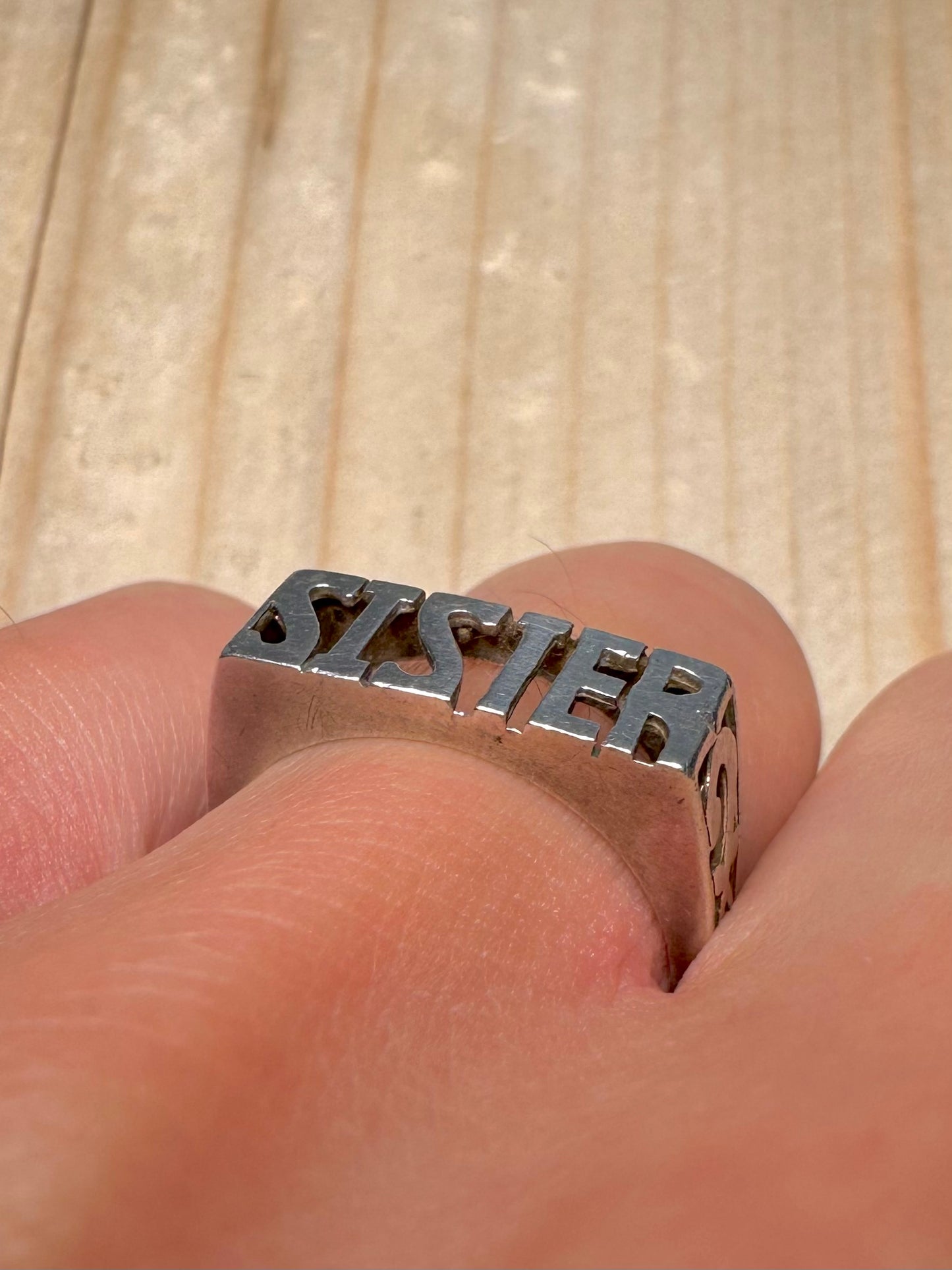 Sister 925 Sterling Silver Size U Ring